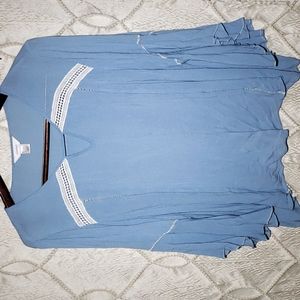 Cj banks, baby blue and cream blouse, Women's size 1x/2x